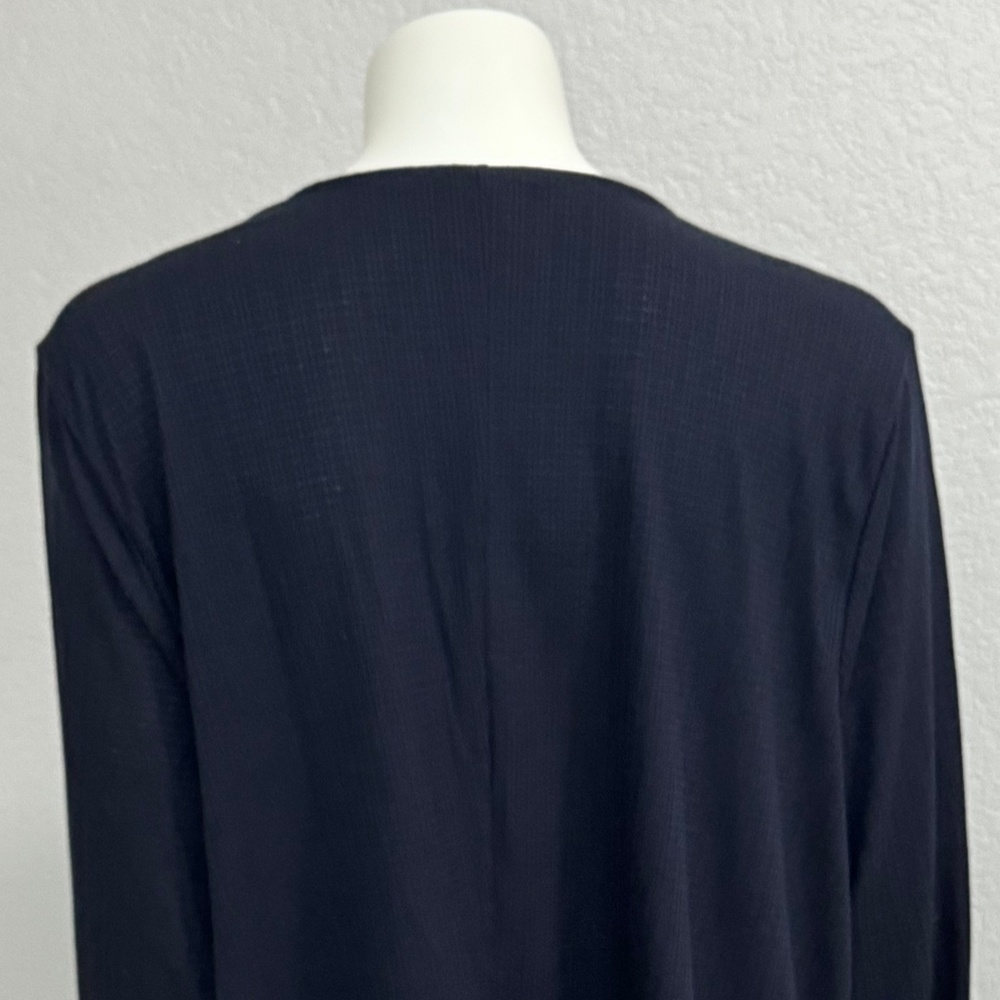 NWT Lane Bryant Navy Faux Wrap Top - Picture 6 of 10